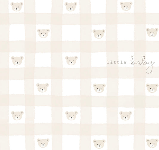 Baby Unisex, Gingham bears- Scalloped card