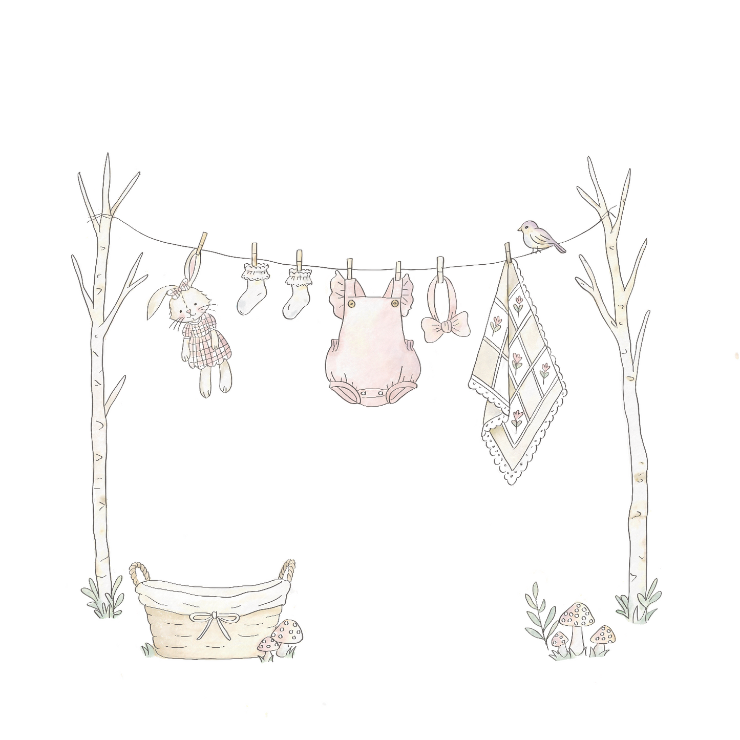 Welcome Baby Girl, Clothes Line