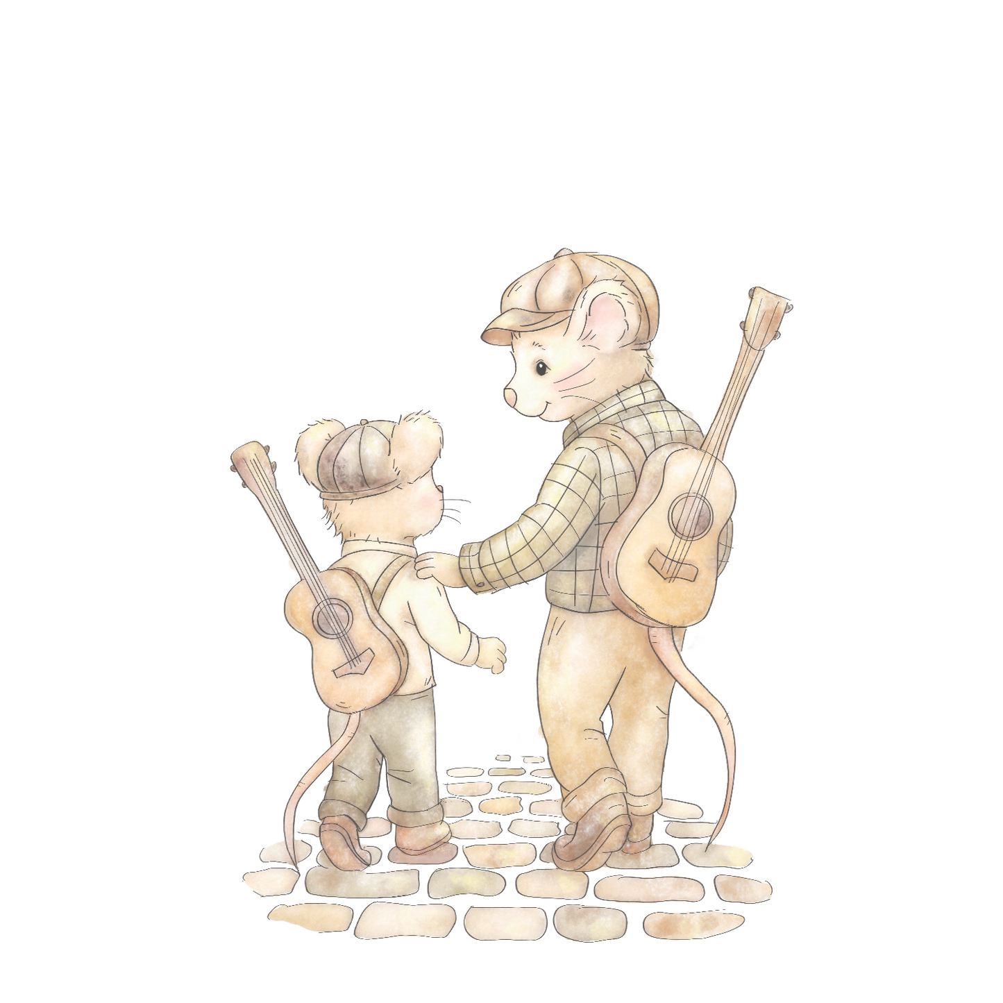 Mouse and Son with Guitars