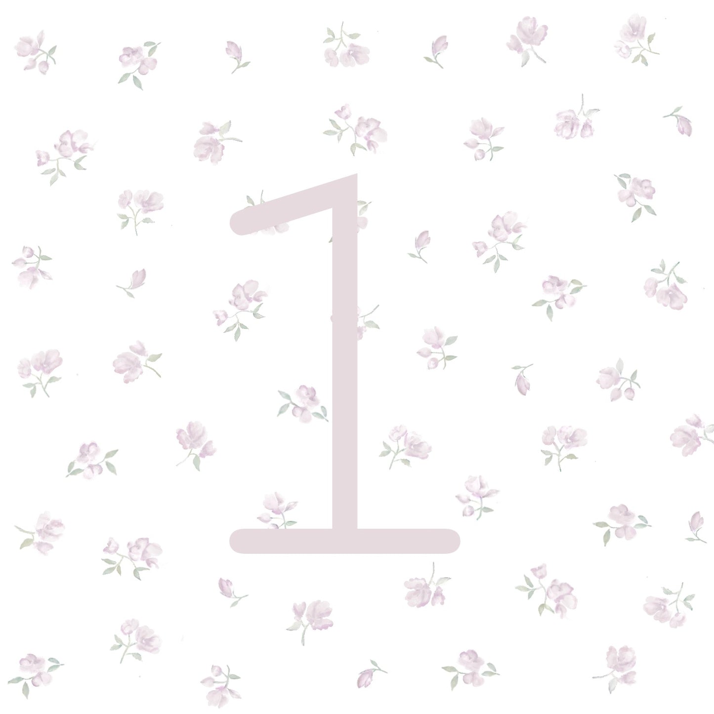 Number 1- Round Scollop Floral Blush